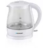 Elektrinis virdulys BLAUPUNKT 1 L 1630 W baltas — stiklinis korpusas, 360° pagrindas, mygtuku atidaromas dangtis