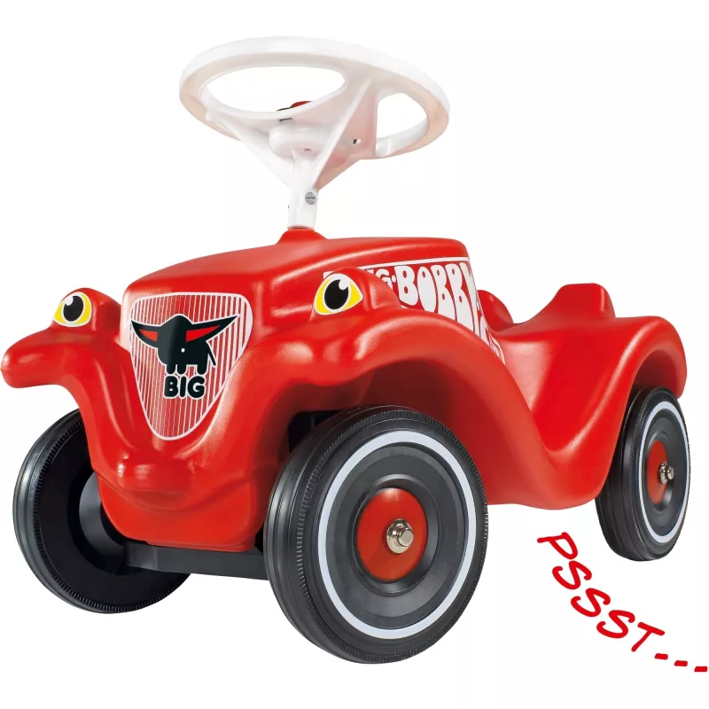 Važinėjimo mašinėlė Simba-Dickie BIG Bobby Car Classic raudona su tyliomis ratukais ir batų priežiūros rinkiniu