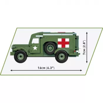 Konstrukcinis žaislas Cobi Dodge WC-54 Ambulance modelis 2257 1:35 mastelio statymo rinkinys