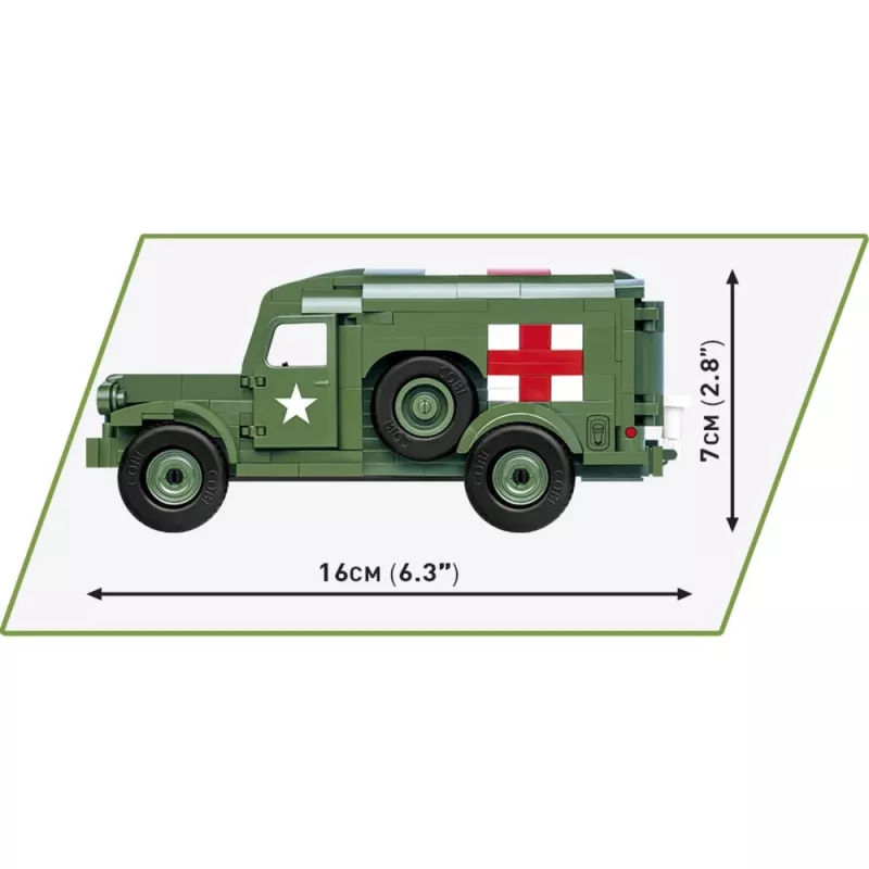 Konstrukcinis žaislas Cobi Dodge WC-54 Ambulance modelis 2257 1:35 mastelio statymo rinkinys