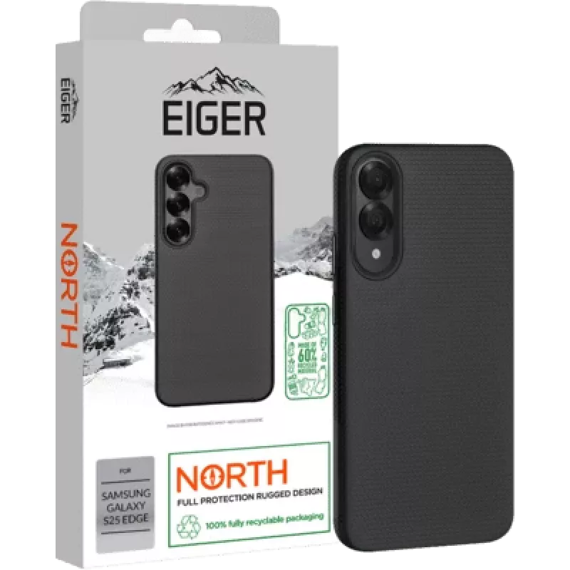 Eiger apsauginis telefono dėklas Samsung Galaxy S25 Edge – juoda