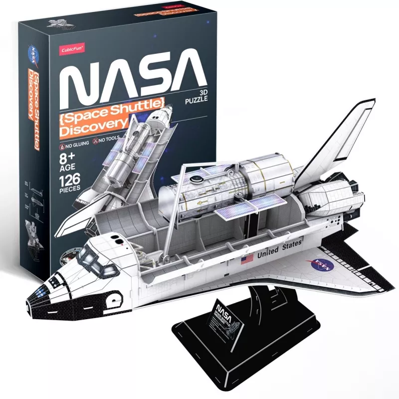 3D dėlionė Cubicfun erdvėlaivio „Discovery“ modelis 306-DS1057, kartoninis konstravimo rinkinys