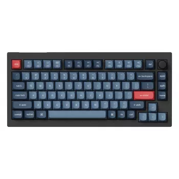 Keychron V1 Max klaviatūra universali USB RF belaidė Bluetooth juoda pilka 75% mechaninė