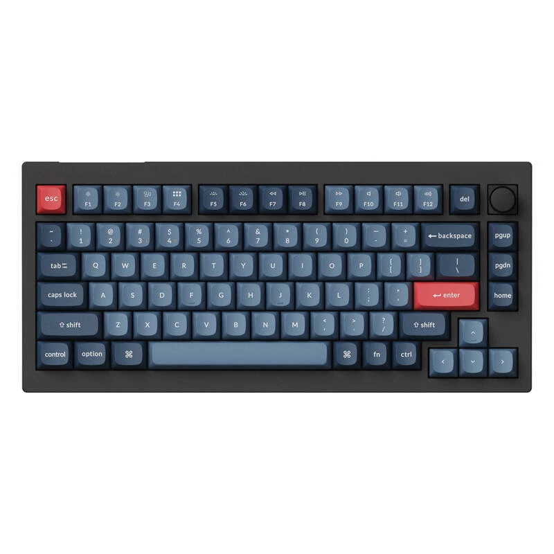 Keychron V1 Max klaviatūra universali USB RF belaidė Bluetooth juoda pilka 75% mechaninė