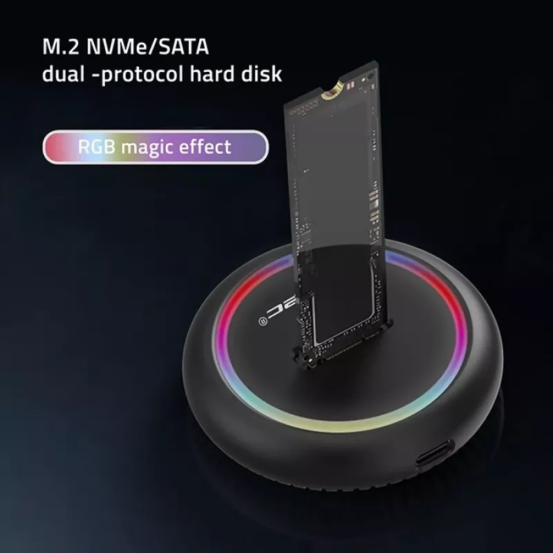 Qoltec 52275 M.2 SSD diskų prijungimo stotelė, SATA/NVMe, USB-C