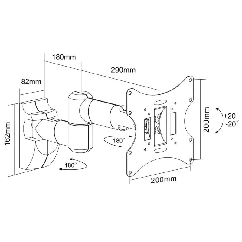 Maclean MC-503A Adjustable Wall Mount Bracket for 23 - 42 LCD TV LED Plasma Screens