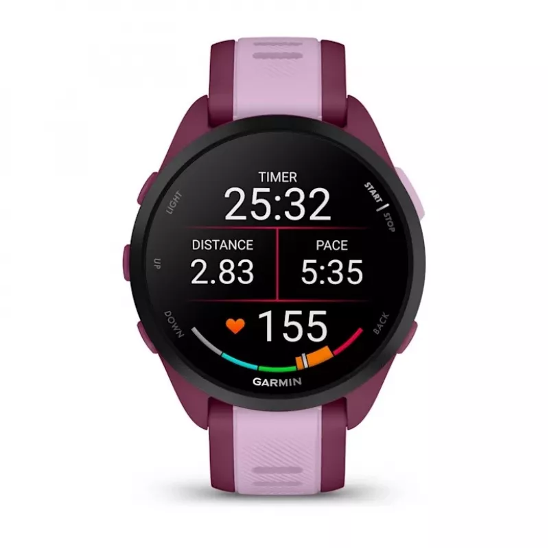 Išmanusis laikrodis GARMIN Forerunner 165 Music, 43 mm polimerinis korpusas, 1,2 colio AMOLED 390x390, GPS/GLONASS/Galileo, 5 ATM, 11 dienų baterija