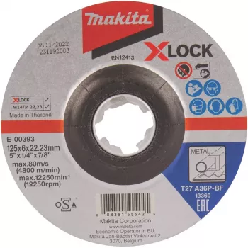 Makita – šlifavimo diskas – metalui – 125 mm – grūdėtumas: A36P-BF
