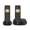 Belaidis analoginis/DECT telefonas Gigaset PURE 100A Duo — 2 rageliai, garsiakalbis, skambučio identifikavimas, 1,5 colio ekranas, juoda