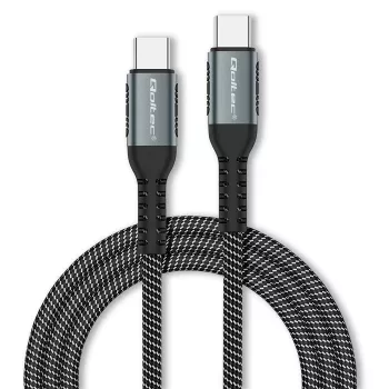 Qoltec laidas USB 2.0 Type C – USB 2.0 Type C 100W Qc 3.0 Pd 1m juodas