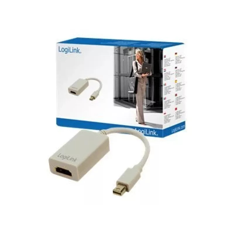 Vaizdo kabelio adapteris LOGILINK Mini DisplayPort į HDMI Type A CV0036A, 0,1 m, pilkas