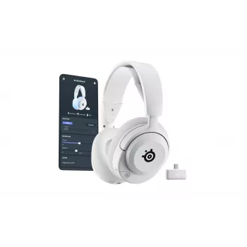 Steelseries Arctis Nova 5P Wireless Headset ausinės su lankeliu, žaidimų, USB Type-C, Bluetooth, baltos