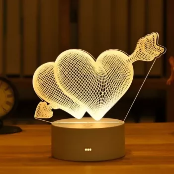 Naktinė lempa Extralink HOME 3D optinė iliuzija “Pierced Hearts” USB naktinė lempa