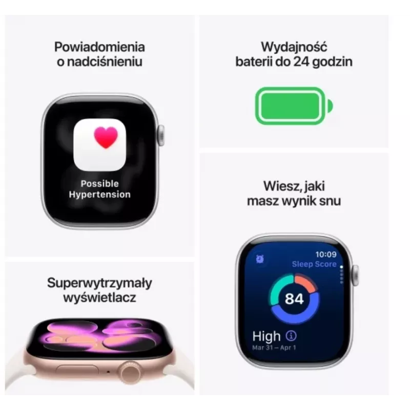 Apple Watch Series 11 GPS 46mm rožinio aukso aliuminio korpusas su šviesiai rožiniu sportiniu dirželiu S/M