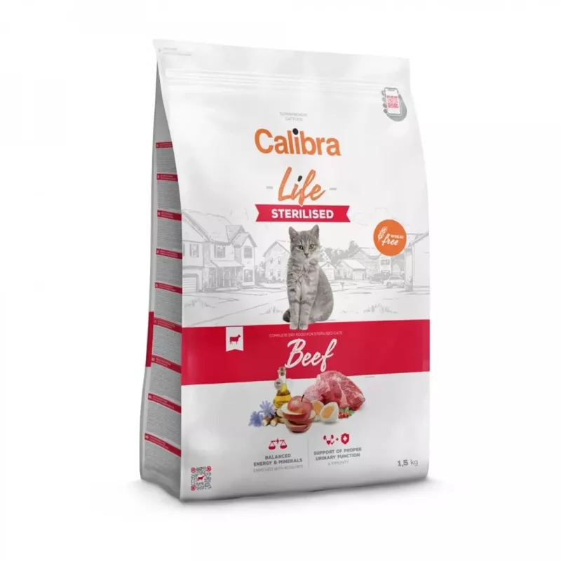 CALIBRA Cat Life Sterilised Jautiena – sausas kačių maistas – 1,5 kg