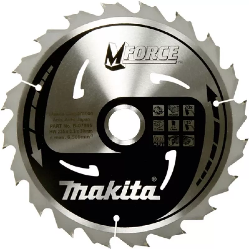 Makita M-Force - diskinis pjūklo diskas - medienai - 165 mm - 24 dantys (B-32007)