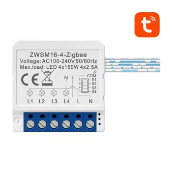 Išmanusis jungiklio modulis Avatto ZWSM16-W4 ZigBee suderinamas su Tuya, įmontuojamas relės modulis