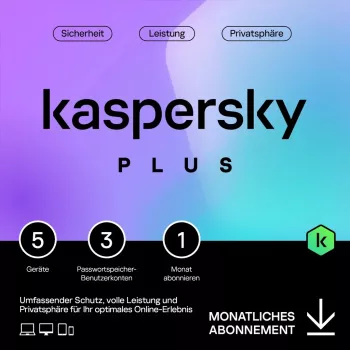 Kaspersky Plus – 5 įrenginių, 1 mėn. – prenumerata (ABO) – ESD-DownloadESD