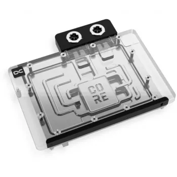 GPU vandens blokas „Alphacool Core GeForce RTX 5080 ARGB“ su galine plokšte