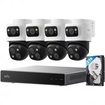 NVR apsaugos registratorius Eufy S4 Max — 8 kanalų, 4K (3840×2160), HDD 2 TB (iki 16 TB), juoda/pilka/balta