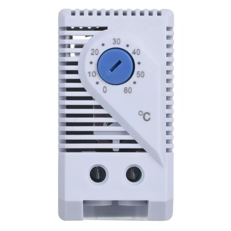 Termostatas Alantec KTS, sukamoji reguliavimo rankenėlė, IP20, plastikinis korpusas, pilkas, -45–70 °C, 60×33×43 mm
