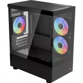 Mikro/Mini-ITX kompiuterio korpusas AEROCOOL Geh Viewport Mini-G-BK-v4 ARGB juodas