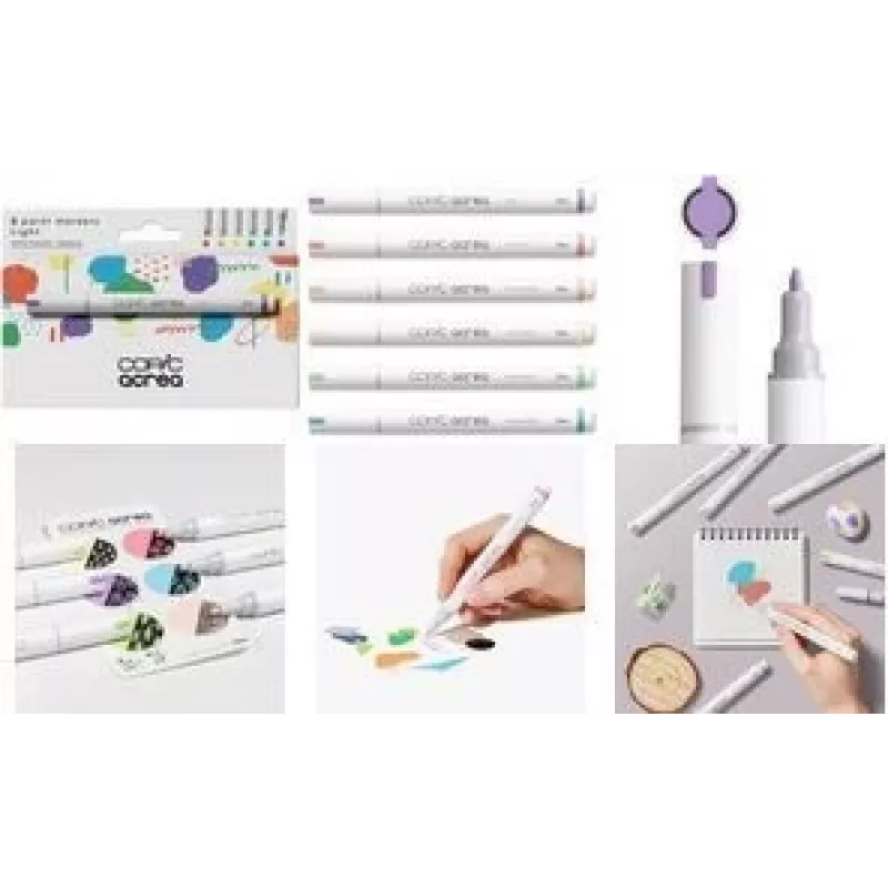 Marker set COPIC 20077602 — 6 spalvos, 0,8 mm antgalis