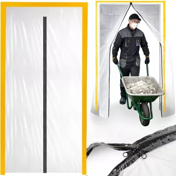 Dulkių barjeras durų remontui XXL, dulkių užuolaida 230x135 tiesi