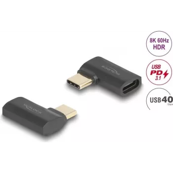 USB adapteris DeLOCK 60245 40 Gbps USB Type-C PD 3.1 240 W kampuotas