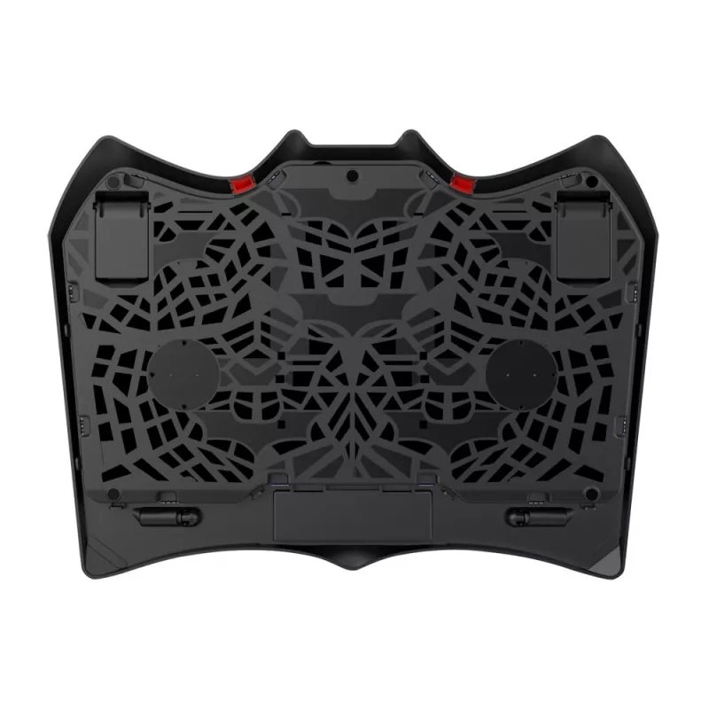 Nešiojamojo kompiuterio aušinimo padėklas ESPERANZA EGC102 — 4 ventiliatoriai, maitinamas per USB, 2 aukščio padėtys, juodas, 415×305×27 mm