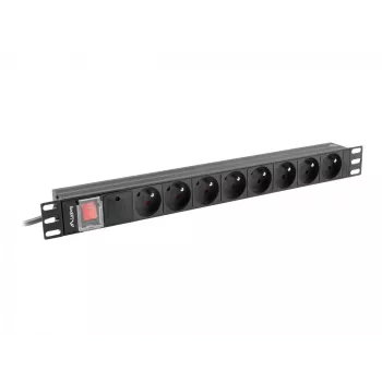 Maitinimo paskirstymo įrenginys Lanberg PDU-08E-0200-BK