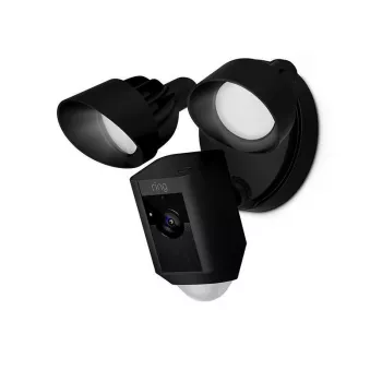 Ring Floodlight Cam Wired Plus - tinklo stebėjimo kamera - lauko zona - atspari orams - spalvota (diena / naktis) - 1080p - garsas - belaidė - Wi-Fi - kintamoji srovė 120/230 V (8SF1P1-BE)