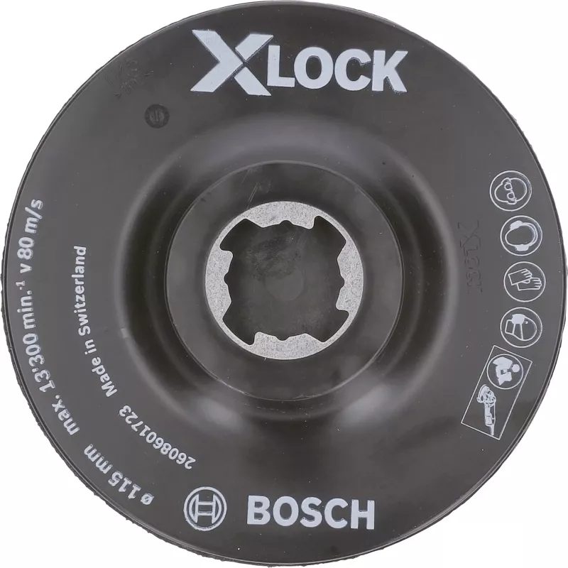 Šlifavimo padėklas Bosch X-LOCK SCM 115 mm Velcro centravimo kaištis 2608601723 kampiniams šlifuokliams