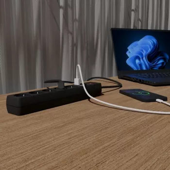 “Gembird SPG5-U2-5-02” kištukinis lizdas su USB įkrovikliu, 5 lizdai, 1,5 m, 2x USB, juodas