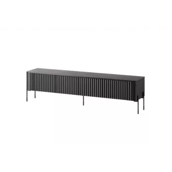 TV spintelė cama meble VERA 190x40x50 cm — matinio juodo viršaus ir rėmo