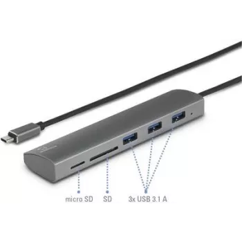Renkforce RF-3374948 Sąsajos šakotuvas USB 2.0 Type-C 5000 Mbit/s Sidabrinis (RF-3374948)