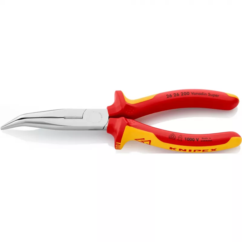 KNIPEX IZOLIUOTOS REPLĖS 1000V LENKTOS PAILGINTOS 200mm