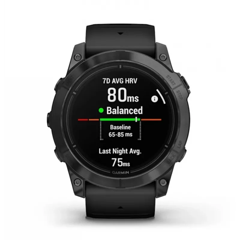 Išmanusis laikrodis GARMIN epix Pro (Gen 2) — 1,4 colio AMOLED 454×454, 32 GB, GPS, Wi‑Fi, Bluetooth, 51 mm korpusas, 98 g, juodas silikonas