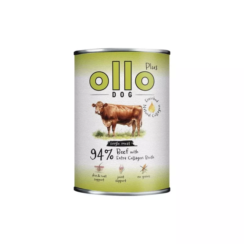 Ollo Plus Kolagen Beef 400g šunų ėdalo skardinė