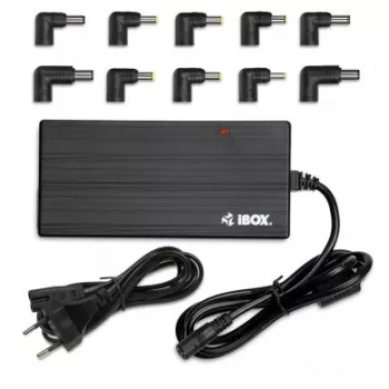 maitinimo adapteris IBOX IUZ90WA 90 W, įėjimas 100–240 V, išėjimas 4,5 A, reguliuojama įtampa, skirtas naudoti patalpoje, juodas