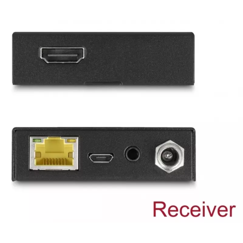 AV siųstuvo ir imtuvo rinkinys DELOCK 65955 — Cat6/Cat6a HDMI ilgintuvas, iki 3840×2160, laidinis, Micro-USB B maitinimas