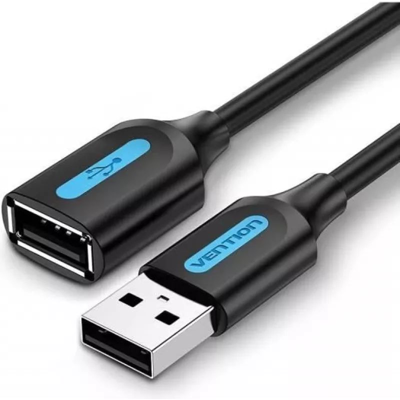 USB 2.0 ilgintuvo kabelis vyriška–moteriška jungtis Vention CBIBG 1,5 m — juodas