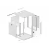 Lanberg sieninė montavimo spinta 19'' 12U 600x600 mm pilka (stiklinės durys)