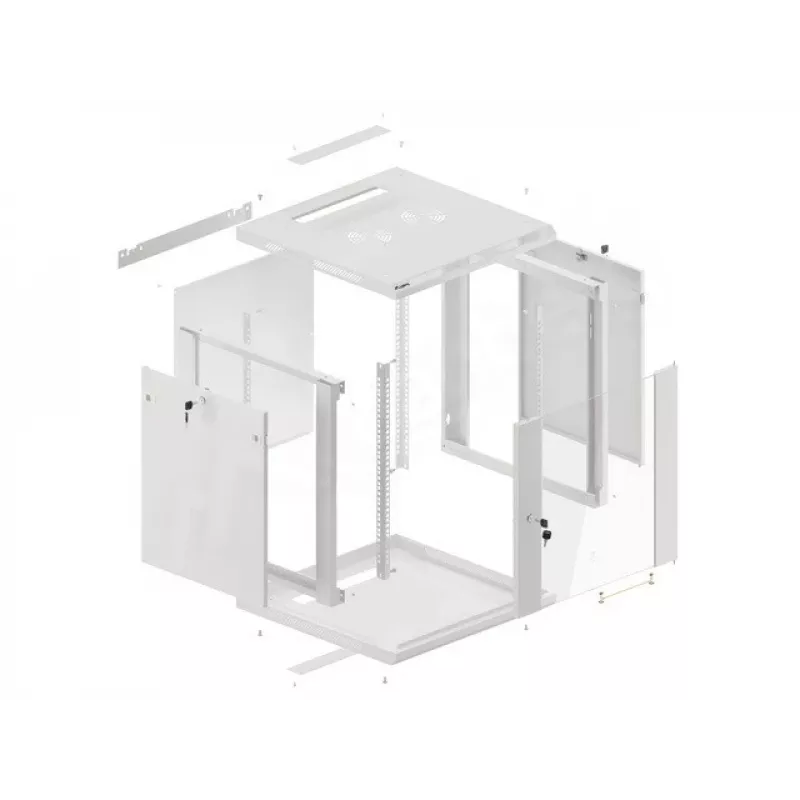 Lanberg sieninė montavimo spinta 19'' 12U 600x600 mm pilka (stiklinės durys)