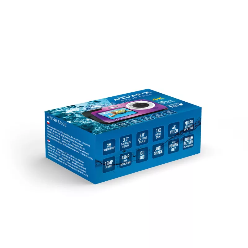 Kompaktiška vandeniui atspari kamera EASYPIX Aquapix W3048‑V 12MP, 4x skaitmeninis priartinimas