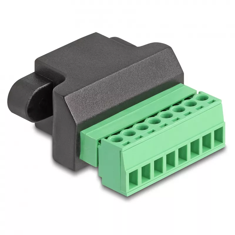 DeLOCK RJ45 kištuko prie gnybtų bloko adapteris 2 kontaktų 66589 juoda žalia