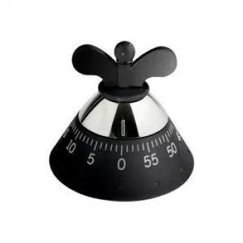 Virtuvės laikmatis Alessi A09 B juodas 120 mm x 120 mm x 90 mm