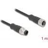 Delock M12 laidas A koduotas 8 kontaktų kištukas į lizdą PVC 1 m (80803)