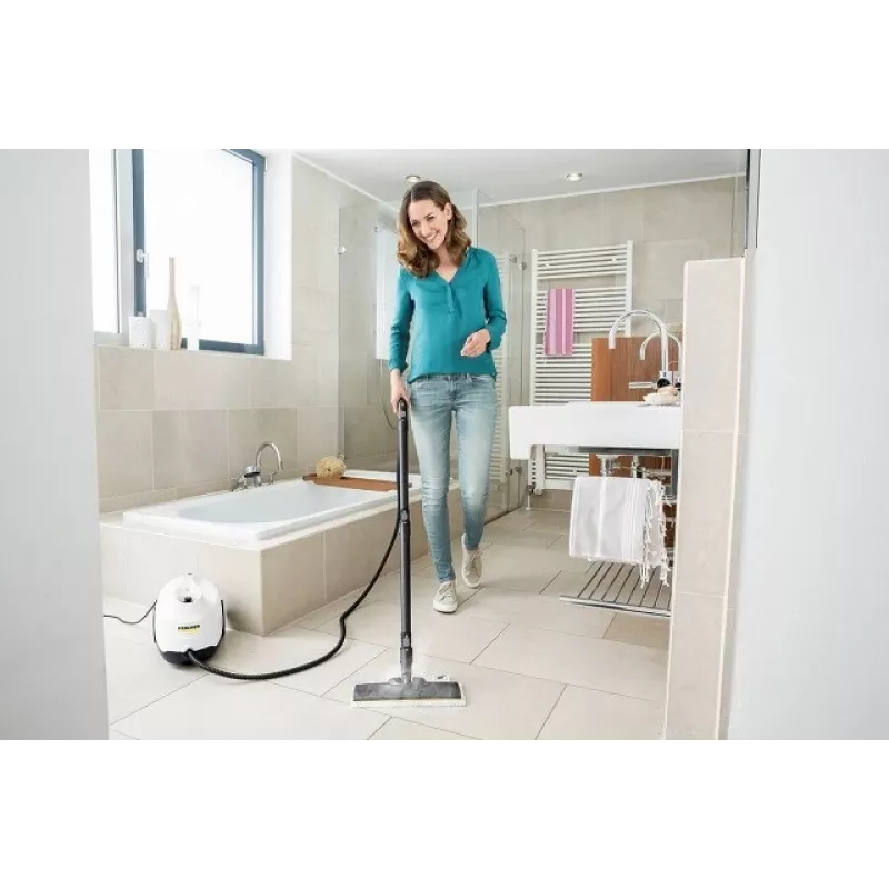 Garinė šluota Kärcher SC 3 EasyFix Plus — 1 L vandens bakelis, 1900 W, 3,5 bar garų slėgis, balta