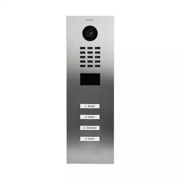 Vaizdo domofonas DoorBird D2104V — nerūdijantis plienas, IP65, IR LED, 10 m judesio jutiklis, PoE (IEEE 802.3af), 10/100 Mbps